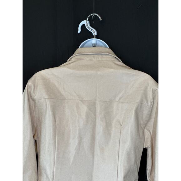 FORMING Faux Leather Button Shirt S Shacket Classic Luxury Retro Streetwear - Picture 6 of 16